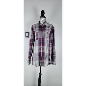 HUGO BOSS ORANGE Mens  Plaid  Long Sleeve Button Front Shirt Size Large Flannel